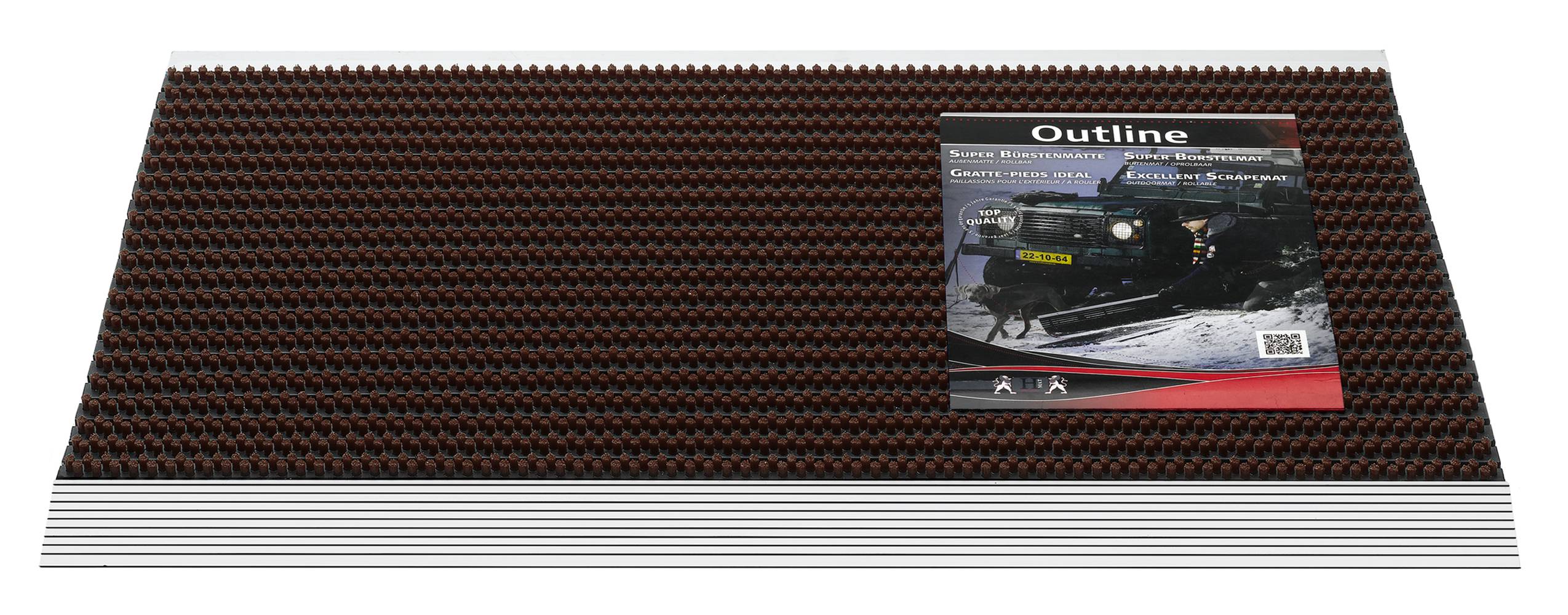 Pasklare borstelmat - 50x80cm Outline bruin Pasklare borstelmat - 50x80cm Outline bruin